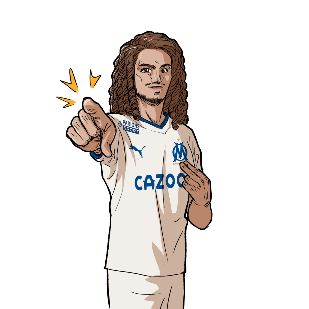 Matteo Guendouzi OM illustration dessin manga